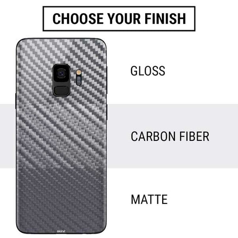 Silver Carbon Fiber Specialty Texture Material Galaxy S9 Skin